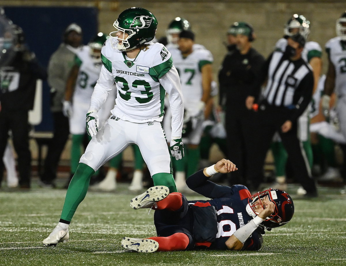Jacob Dearborn-Saskatchewan Roughriders-30oct2021-Photo Scott Grant